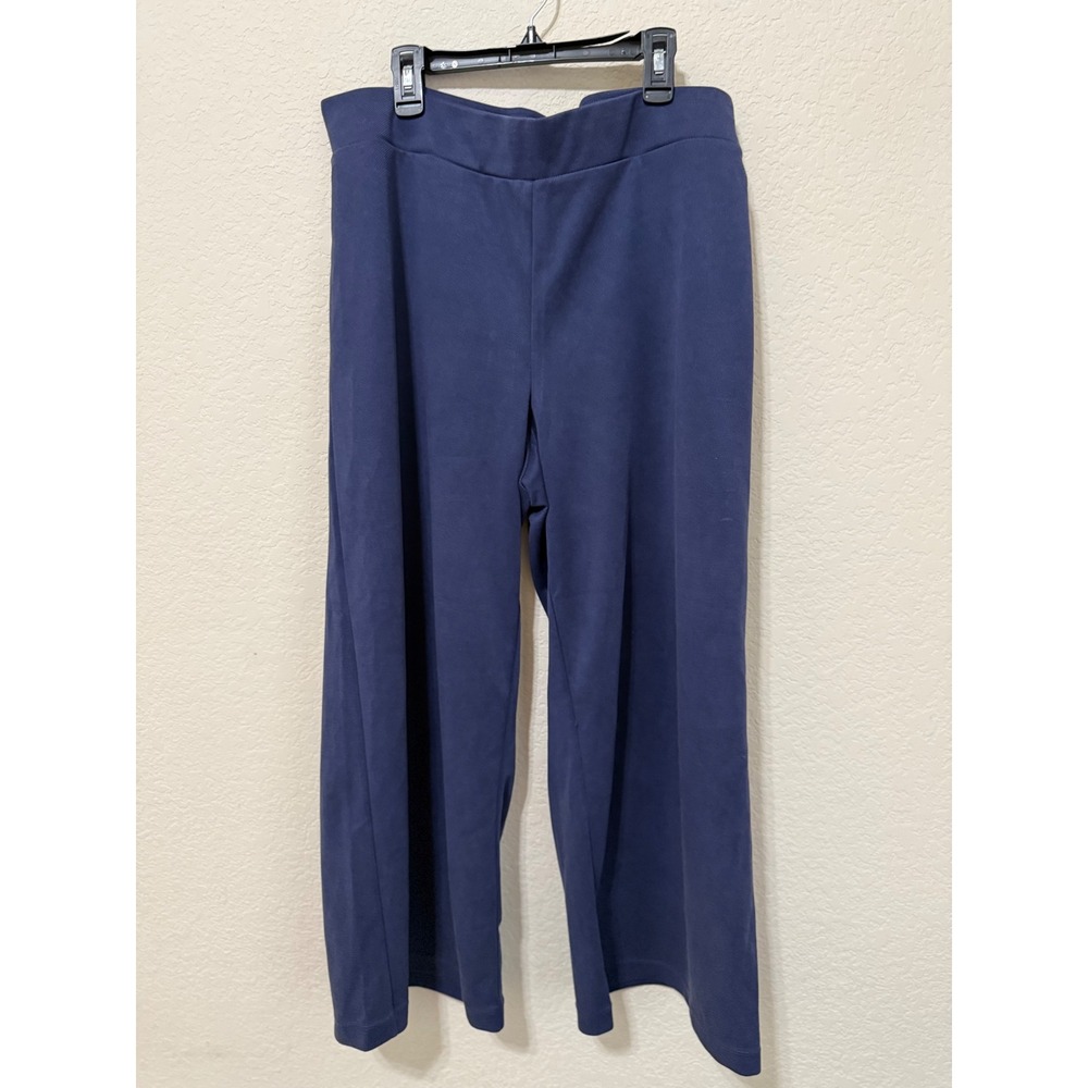 LOFT‎ Women's Blue Cropped Wide Leg Pants Trousers Casual Comfy